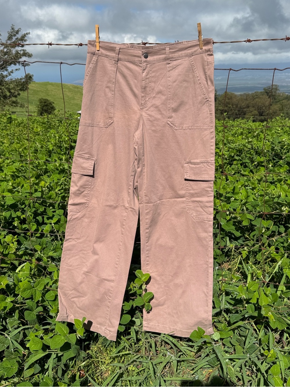 High-Rise Straight Leg Cargo Pants Wild Fable In mauve y2k style large